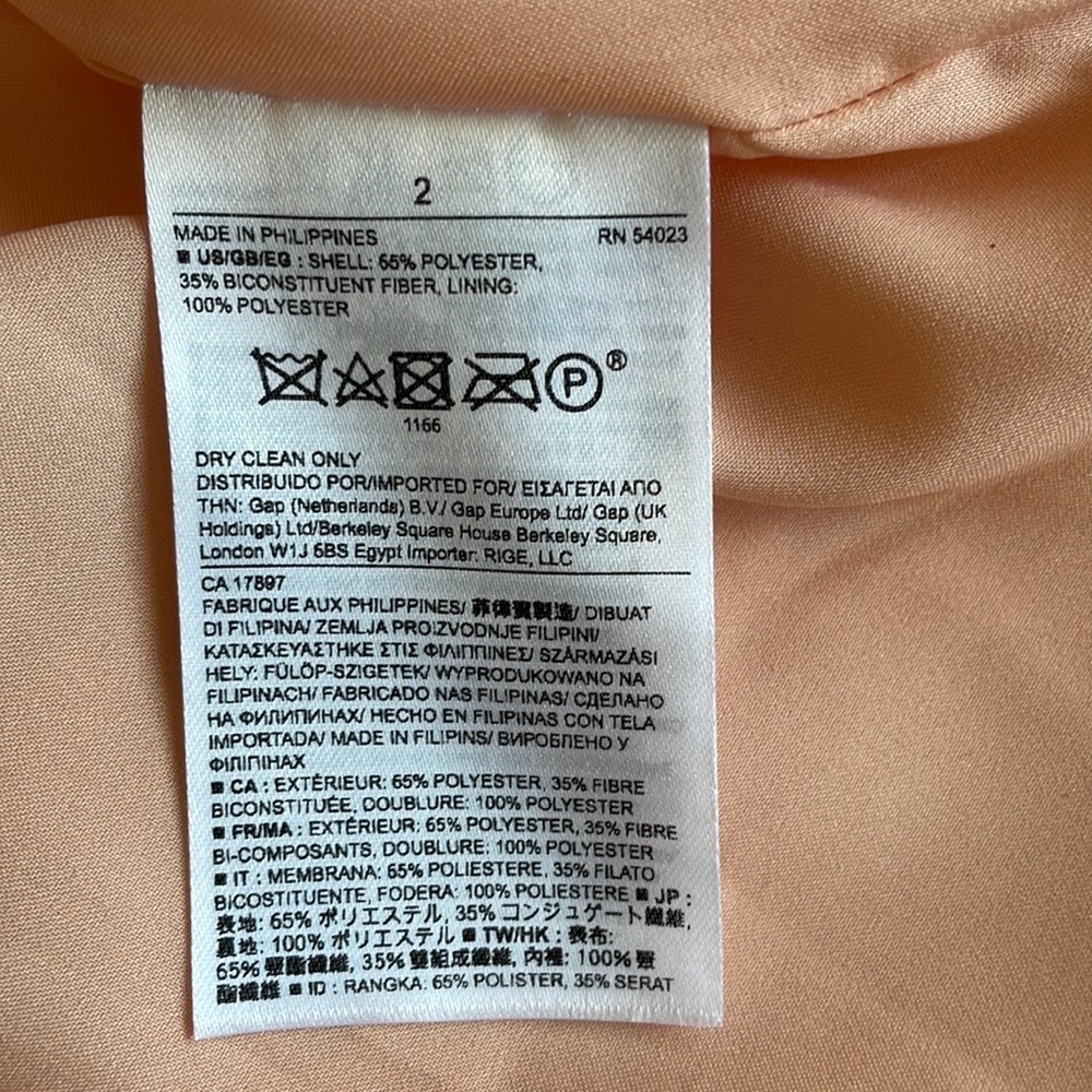 Banana Republic peach pleated midi skirt, size US 2 - Picture 6 of 7